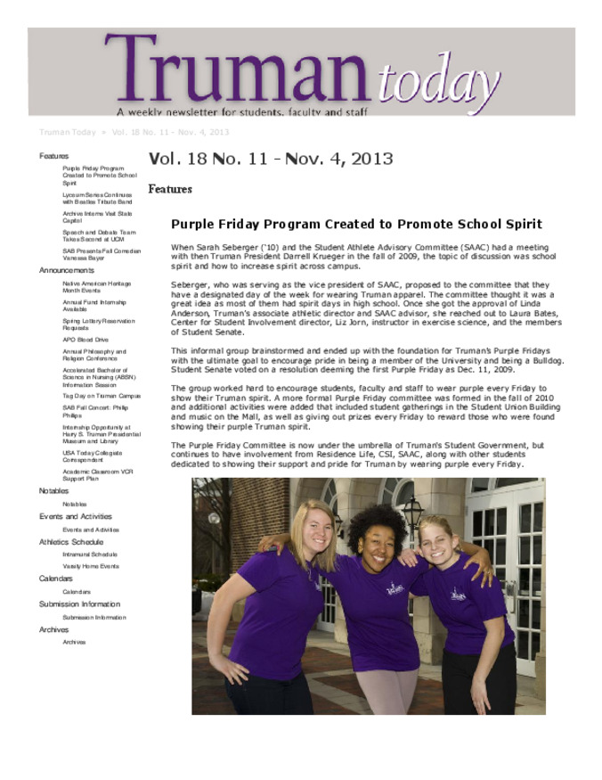 Truman Today, November 04, 2013