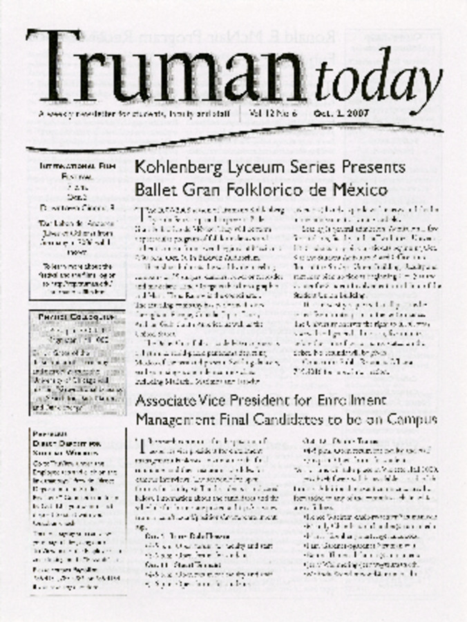 Truman Today, October 02, 2007