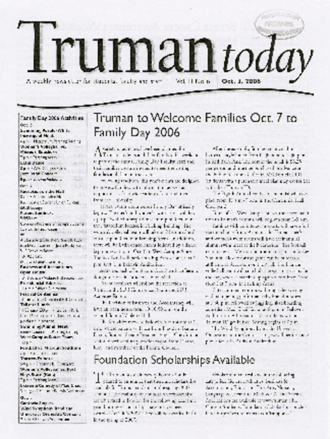 Truman Today, October 03, 2006